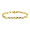 Haus Of Brilliance 10k Yellow Gold Plated Sterling Silver 1 Cttw Diamond Link Bracelet In Yellow
