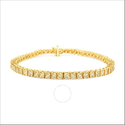 Haus Of Brilliance 10k Yellow Gold Plated Sterling Silver 1.0 Cttw Diamond Square Frame Miracle-set