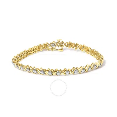 Haus Of Brilliance 10k Yellow Gold-plated Sterling Silver 1.00 Cttw Round-cut Diamond X-link 7.50" B