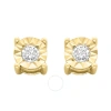 HAUS OF BRILLIANCE HAUS OF BRILLIANCE 10K YELLOW-GOLD PLATED STERLING SILVER 1/10CT. TDW ROUND-CUT DIAMOND MIRACLE-PLAT