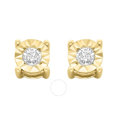 Haus Of Brilliance 10k Yellow-gold Plated Sterling Silver 1/10ct. Tdw Round-cut Diamond Miracle-plat