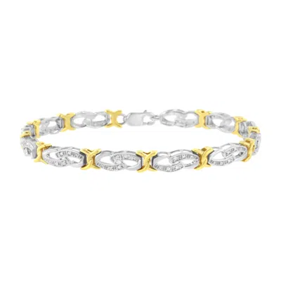 Haus Of Brilliance 10k Yellow Gold Plated Sterling Silver 1/4 Cttw Diamond Infinity And X Link Bracelet In Multi
