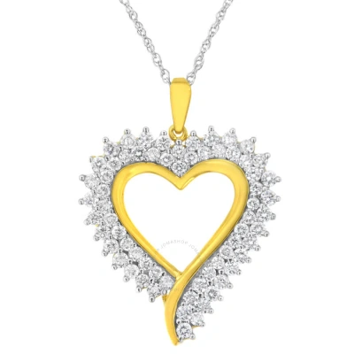 Haus Of Brilliance 10k Yellow Gold Plated Sterling Silver 2 1/5 Cttw Lab-grown Diamond Heart Pendant