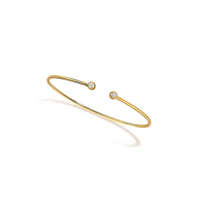 Haus Of Brilliance 10k Yellow Gold Plated Sterling Silver Lab Grown Diamond Accent Bezel Cuff Bangle Bracelet