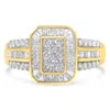 Haus Of Brilliance 10k Yellow Gold Round And Baguette-cut Diamond Cocktail Ring In Yellow