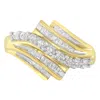 Haus Of Brilliance 10k Yellow Gold Round And Baguette Diamond-cut Ring In Yellow