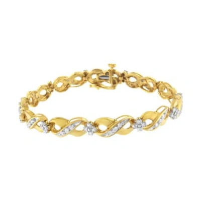 Haus Of Brilliance 10k Yellow Gold Round-cut Diamond Infinite Love Bracelet