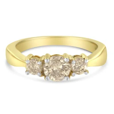 Haus Of Brilliance 10k Yellow Gold Three Stone 1.0 Cttw Diamond Band Ring