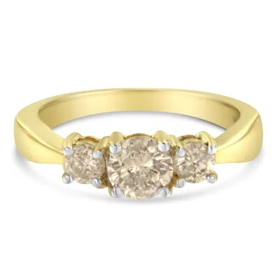Haus Of Brilliance 10k Yellow Gold Three Stone Diamond Band Ring