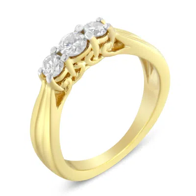 Haus Of Brilliance 10k Yellow Gold Three-stone Diamond Ring