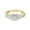 Haus Of Brilliance 10k Yellow Gold Twisted Shank 1/10 Cttw Diamond Composite Halo Engagement Ring (i In Yellow