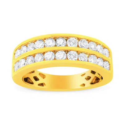 Haus Of Brilliance 10k Yellow Gold Two-row Diamond Band Ring