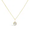 Haus Of Brilliance 10k Yellow Gold White Topaz And 1/10 Cttw Diamond Accent Halo Pendant Necklace In Gold