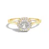 Haus Of Brilliance 10k Yellow Gold White Topaz And 1/10 Cttw Diamond Halo Ring In Gold