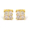 Haus Of Brilliance 10kt Gold Princess Diamond Stud Earring In Yellow