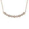 Haus Of Brilliance 10kt Rose Gold Plated Sterling Silver Round Diamond Bar Necklace In Multi