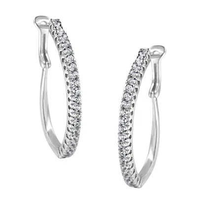 Haus Of Brilliance 10kt White Gold 1 Cttw Diamond Hoop Earrings