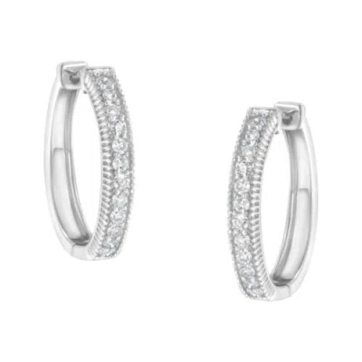 Haus Of Brilliance 10kt White Gold 1.00 Cttw Diamond Hoop Earring