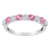 Haus Of Brilliance 10kt White Gold 1/2 Cttw Diamond And 3mm Created Gemstone Band Ring