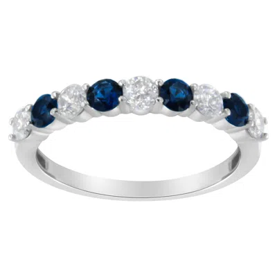 Haus Of Brilliance 10kt White Gold 1/2 Cttw Diamond And 3mm Created Gemstone Band Ring In Multi