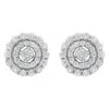 Haus Of Brilliance 10kt White Gold 1/2 Cttw Double Halo Brilliant Round-cut Diamond Stud Earrings In White