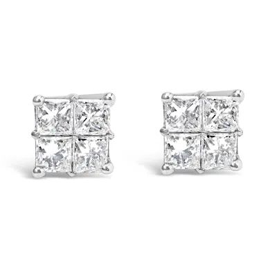Haus Of Brilliance 10kt White Gold Diamond Composite Stud Earring
