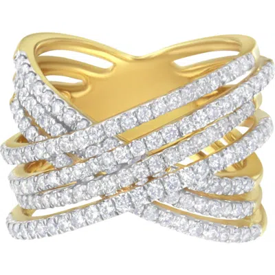 Haus Of Brilliance 10kt Yellow Gold 1 5/8 Cttw Diamond Bypass Ring