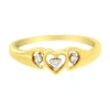 Haus Of Brilliance 10kt Yellow Gold 1/20 Cttw Diamond Heart Diamond Ring In Yellow