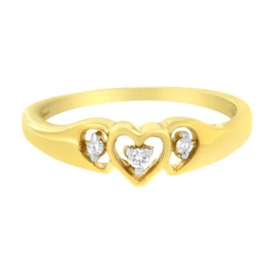 Haus Of Brilliance 10kt Yellow Gold 1/20 Cttw Diamond Heart Diamond Ring