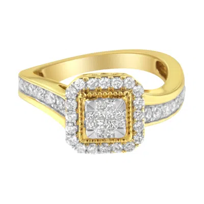 Haus Of Brilliance 10kt Yellow Gold Diamond Cocktail Ring In Multi