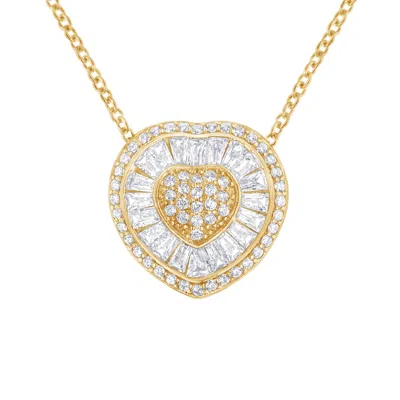 Haus Of Brilliance 10kt Yellow Gold Diamond Heart Pendant Necklace