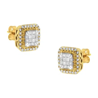 Haus Of Brilliance 10kt Yellow Gold Diamond Stud Earrings