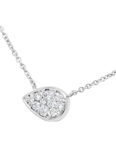 Haus Of Brilliance 14k 0.25 Ct. Tw. Diamond Pendant Necklace In Metallic
