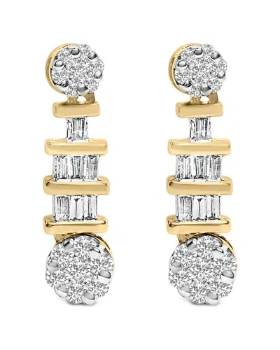 Haus Of Brilliance 14k 0.81 Ct. Tw. Diamond Dangle Earrings In Metallic
