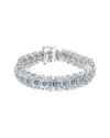 Haus Of Brilliance 14k White Gold 10.0 Cttw Blue And White Diamond Vintage-inspired Floral Cluster L In Metallic