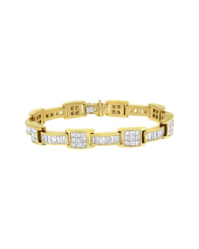 Haus Of Brilliance 14k 10.69 Ct. Tw. Diamond Link Bracelet In Gold
