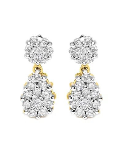 Haus Of Brilliance 14k 1.23 Ct. Tw. Diamond Dangle Earrings In Metallic