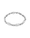 Haus Of Brilliance 14k White Gold 2.0 Cttw Channel-set Alternating Baguette And Princess-cut Diamond Link Bracelet In Metallic