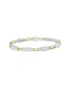 Haus Of Brilliance 14k Yellow And White Gold 2.0 Cttw Princess Cut Diamond Tapered And Equal Sign Link Bracelet In Gray