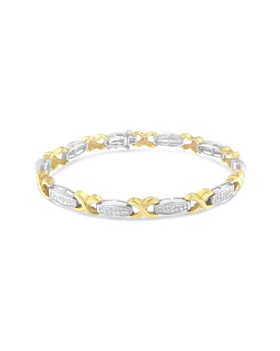 Haus Of Brilliance 14k 2.00 Ct. Tw. Diamond Link Bracelet In Metallic