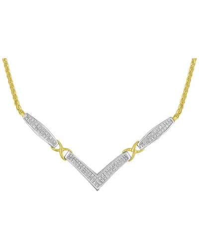 Haus Of Brilliance 14k 2.00 Ct. Tw. Diamond Statement Necklace In Two-tone