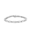 Haus Of Brilliance 14k White Gold 2.0 Cttw Princess Cut Invisible Set Diamond Rectangular Link Bracelet In Metallic