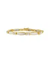 Haus Of Brilliance 14k Yellow Gold Princess And Baguette Cut Diamond Beaded Bracelet In Gold