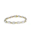 Haus Of Brilliance 14k Two-tone Gold Princess And Baguette-cut Diamond Link Bracelet In Gold
