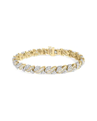 Haus Of Brilliance 14k 4.00 Ct. Tw. Diamond Link Bracelet In Gold