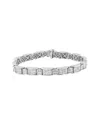 Haus Of Brilliance 14k White Gold 5.0 Cttw Princess Cut Diamond Invisible Set Alternating Size D Shaped Links Tennis Br In White