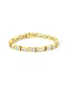 Haus Of Brilliance 14k Yellow Gold 7.0 Cttw Baguette Cut Diamond Alternating Box And Wave Link Bracelet In Gold