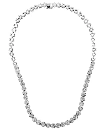 Haus Of Brilliance Igi Certified 14k White Gold 8.0 Cttw Pave Set Round-cut Diamond Cluster Graduating Riviera Statemen