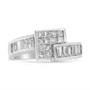 Haus Of Brilliance 14k Gold 1 1/2 Cttw Channel-set Princess And Baguette-cut Diamond Bypass Ring Band In White