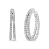 HAUS OF BRILLIANCE HAUS OF BRILLIANCE 14K GOLD 1.00 CTTW DIAMOND INSIDE OUT DOUBLE ROW SPLIT CRISS CROSS 3/4" INCH HOOP